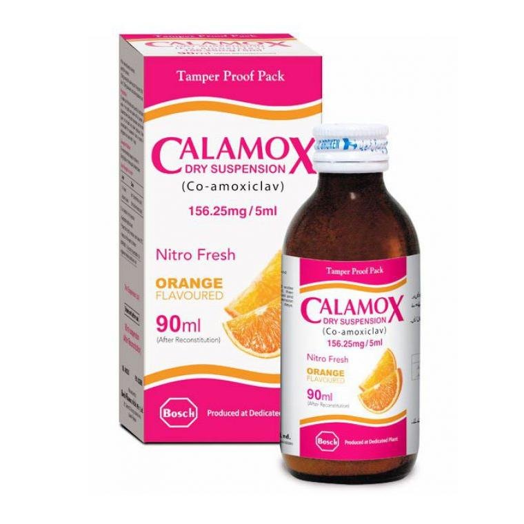 Calamox-90ml-Dry-Suspension-Co-Amoxiclav-90ml.jpg Calamox Suspension 156Mg 100Ml Syrup - Image 1