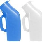 Urine Pot With Cap Blue White