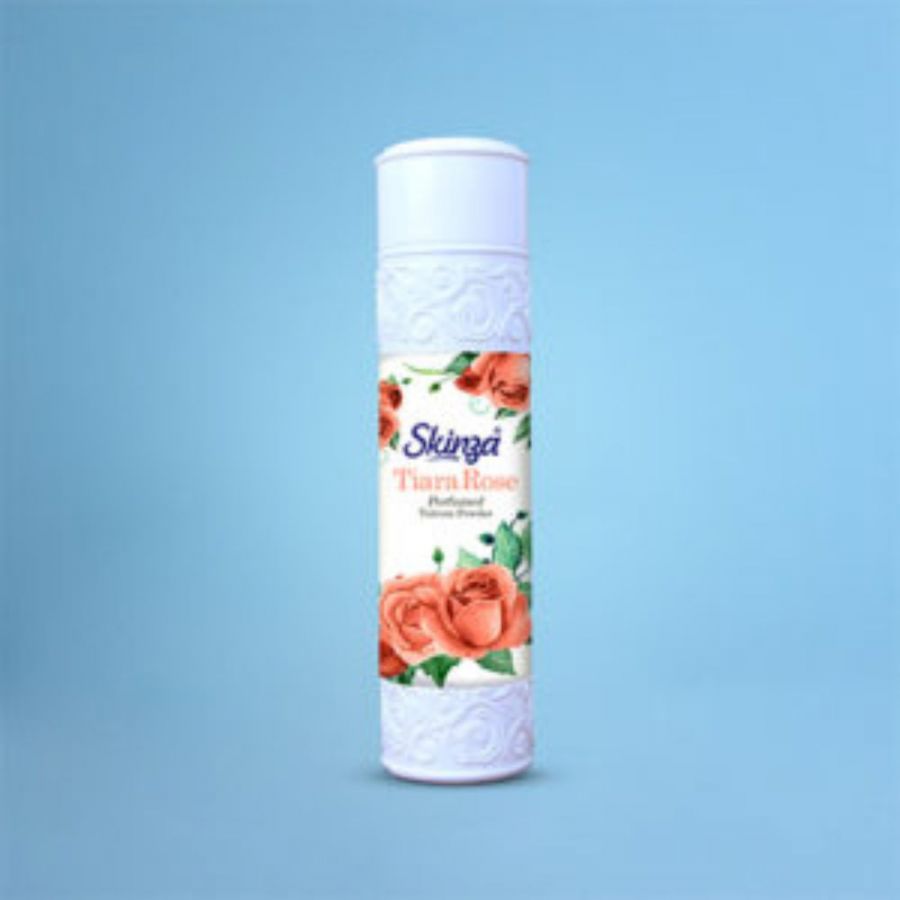skinza_perfumed_talc_tiara_rose_250gm.jpg SKINZA TIARA ROSE POWDER - Image 1