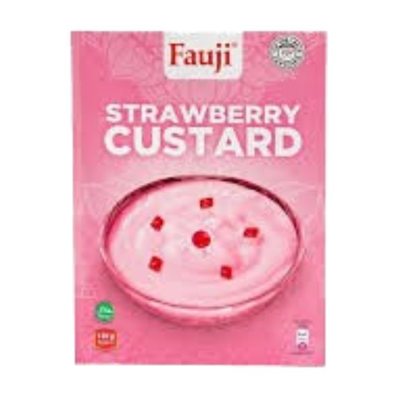 grocerapp-fauji-custard-powder-strawberry-660bf56cf28f9.jpeg FAUJI CUSTARD 120GM STRAWBERY - Image 1