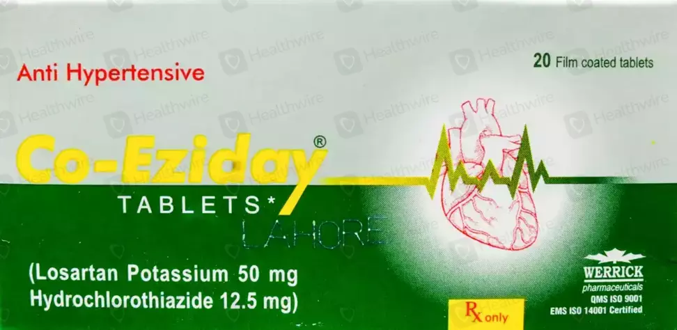 Co-Eziday_Tablet__1.webp Co-Eziday 50mg/12.5mg tablet - Image 1