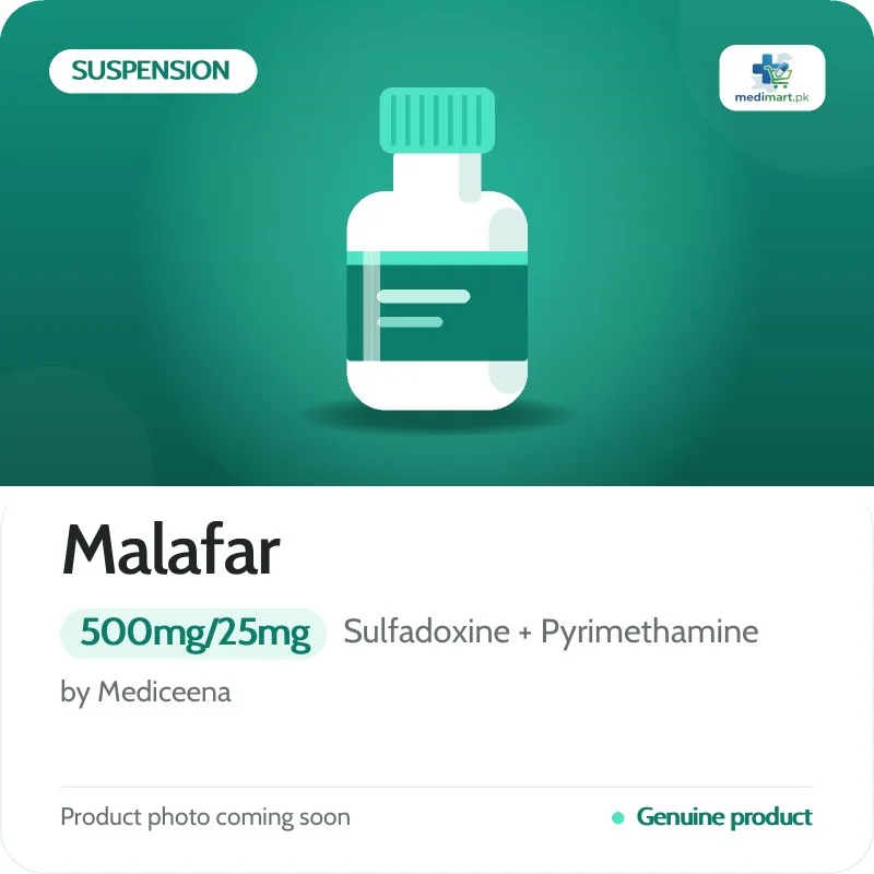 Malafar 500mg/25mg Suspension