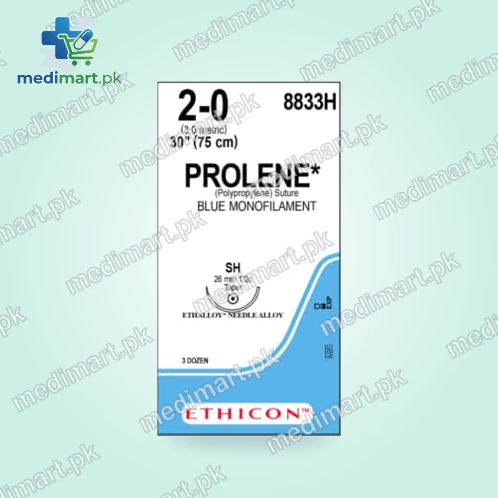 Prolene 2/0 26mm 1/2 Curve Taper 8833h
