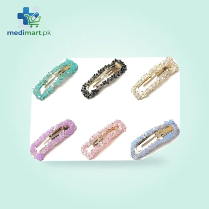 Tic-Tac glitter/stone hair clips 
set of 2pc
