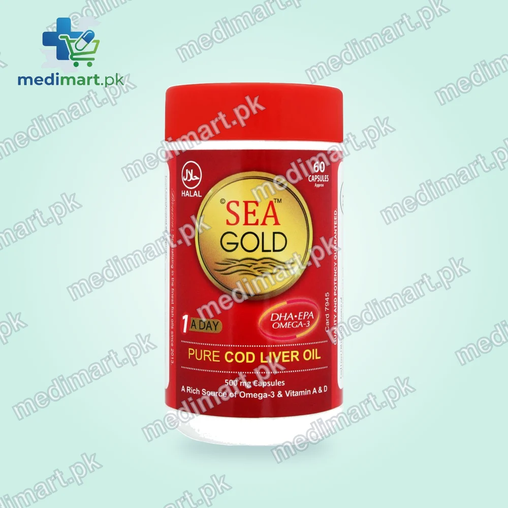 Sea Gold Pure Cod Liver Oil 500mg 60 SoftGel Capsule Sea Gold Pure Cod Liver Oil 500mg 60 SoftGel Capsule